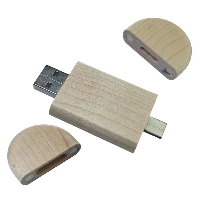 Деревянная USB флешка ЭкоДуо