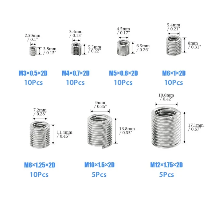 Набор ремонтных резьбовых вставок M3/M12 — изображение 4